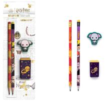 Kit 2 Lápis Hb Apontador Borracha do Harry Potter Leonora
