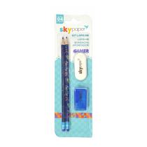 Kit 2 Lápis HB Teens com Borracha e Apontador Escolar Juvenil Game para Desenho e Escrita Resistente e Prático Skypaper Kit 2 Lápis HB Teens com Borracha e Apontador Escolar Juvenil Game para Desenho e Escrita Resistente e Prático Skypaper