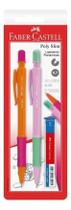 Kit 2 Lapiseira Poly Slim 0.5mm Rosa E Roxa Faber Castell Coloridas Kit 2 Lapiseira Poly Slim 0.5mm Rosa E Roxa Faber Castell Coloridas