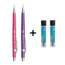 Kit 2 Lapiseira TecnoCis 0.5mm Rosa e Roxa + 12 Grafites Cis