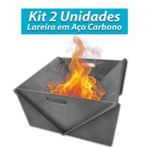 Kit 2 Lareiras De Aço Carbono Para Ambientes Externos