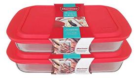 Kit 2 Lasanheiras Com Tampa Plástica 5,3 Litros Marinex