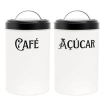 Kit 2 Lata De Metal Com Alça Para Mantimentos 18X10Cm