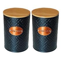 Kit 2 Lata Hermética Porta Café Açucar Tampa Bambu Multiuso Kit 2 Lata Hermética Porta Café Açucar Tampa Bambu Multiuso