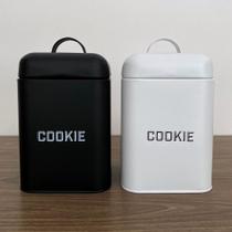 Kit 2 Latas de Biscoitos Cookies Preta Branca Retrô