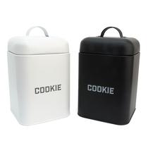 Kit 2 Latas de Biscoitos Cookies Preta Branca Retrô