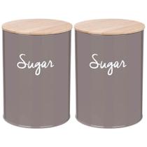 Kit 2 Latas Porta Mantimentos Pote Hermético para Açúcar com