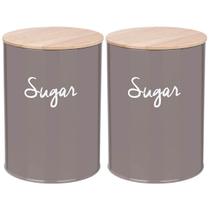 Kit 2 Latas Porta Mantimentos Pote Hermético para Açúcar com Tampa Bambu Haus Concept Sugar