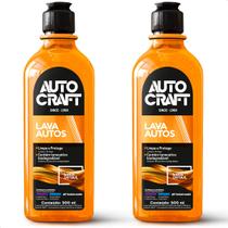 Kit 2 Lava Autos Shampoo Autocraft Limpa e Protege Carros e Motos Proauto 500ml