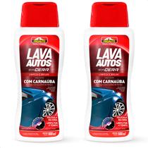 Kit 2 Lava Autos Shampoo com Cera Carnaúba Super Brilho Proauto 500ml