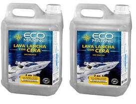 kit 2 Lava Lancha Com Cera Premium Eco Marine 5L 3x1