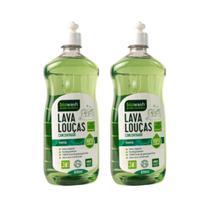 Kit 2 Lava Louças Natural Vegano Menta Biowash 650ml cada Kit 2 Lava Louças Natural Vegano Menta Biowash 650ml cada