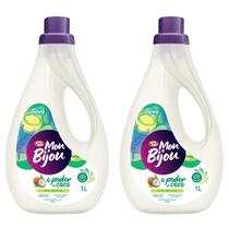 Kit 2 Lava Roupa Fina Delicada Oleo De Coco Mon Bijou 1L
