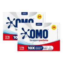 Kit 2 Lava-Roupas em Pó Omo Lavagem Perfeita 1,6kg