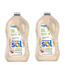 Kit 2 Lava Roupas Líquido Girando Sol 3 Litros Coco e Baunilha