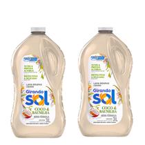 Kit 2 Lava Roupas Líquido Girando Sol 3 Litros Fragrancias:Coco e Baunilha