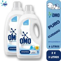 Kit 2 Lava Roupas Líquido Omo hipoalergênico Roupas Finas de Bebê Puro Cuidado 3 Lts Kit 2 Lava Roupas Líquido Omo hipoalergênico Roupas Finas de Bebê Puro Cuidado 3 Lts