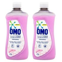Kit 2 Lava Roupas Líquido OMO Roupa Delicada Original 450ml