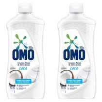 Kit 2 Lava-Roupas Omo Líquido Roupas Finas e Delicadas Coco 900ml