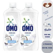 Kit 2 Lava Roupas Omo Roupas Finas e Delicadas - Sabão Líquido Coco 900Ml