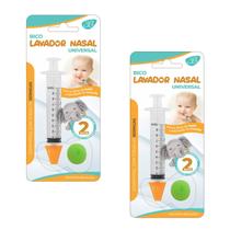 Kit 2 Lavador Nasal Universal Com 2 Bicos + Seringa - 3B Kit 2 Lavador Nasal Universal Com 2 Bicos + Seringa - 3B