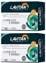 Kit 2 Lavitan Cabelo/Barba 60 Cap Vitaminas P/Homens Biotina