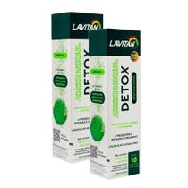 Kit 2 Lavitan Detox Efervescente Sabor Abacaxi com Hortelã 16 Comprimidos Efervescentes