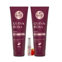 Kit 2 Leave in Haskell Creme De Pentear Quina Rosa 240gr + Presente Lourre 15ml