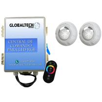Kit 2 Led Piscina Rgb 9W + Central + Controle Touch Luxpool