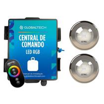Kit 2 LED RGB 20W + Central de Comando Globaltech 60W