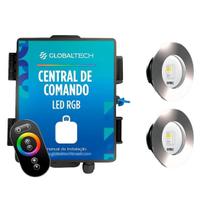 Kit 2 LED RGB SLIM 20W + Central de Comando Globaltech 60W