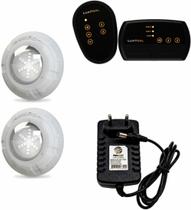 Kit 2 leds 9w luxpool + fonte 2a + controlador luxpool 72w