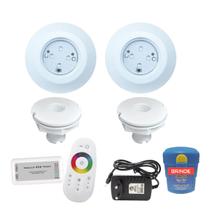 Kit 2 Leds 9w Para Iluminação Piscina 24m² + Módulo + Nichos