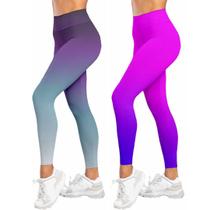 Kit 2 Legging Fitness Feminina Degrade Calca Academia Caminhada Pilates Exercicios Funcional