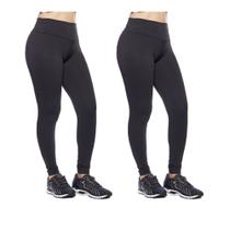 Kit 2 leggings feminina adulto lisa basica suplex fitness uniforme academia ginástica trabalho - Impherial Shop