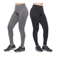 Kit 2 leggings feminina adulto lisa basica suplex fitness uniforme academia ginástica trabalho