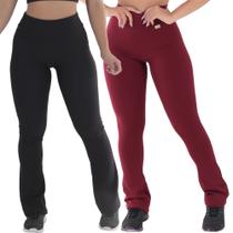Kit 2 Leggings Feminina Flare Esportivas Peluciadas Inverno