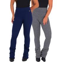 Kit 2 Leggings Feminina Flare Esportivas Peluciadas Inverno