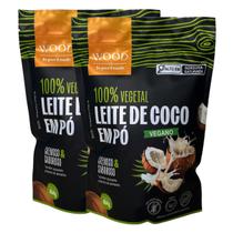 Kit 2 Leite de Coco em Pó 100 Vegetal Vegano Sem Lactose 454g