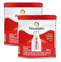 kit 2 LEITE PÓ INSTANTÂNEO INTEGRAL PIRACANJUBA LATA 380G