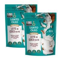 Kit 2 Leite Vegetal de Coco em Pó 200g Santo Óleo Kit 2 Leite Vegetal de Coco em Pó 200g Santo Óleo