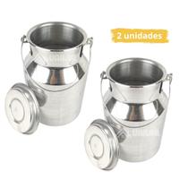 Kit 2 Leiteira deposito ração mantimento de aluminio N2 1,9L