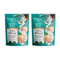Kit 2 Leites De Coco Vegano em Pó Sem Glúten Santo Óleo 400g