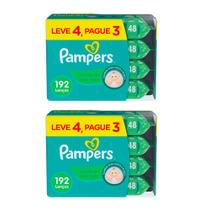 Kit 2 Lenço Umedecido Pampers Aloe Vera 192 Unidades Cada