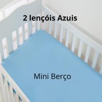 Kit 2 Lençóis De Mini Berço Malha 100% Algodão com Elástico Anti Alérgico