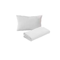 Kit 2 Lençóis Mini Berço e 2 Fronhas Malha 100% Algodão Branco Arrumadinho Enxovais Kit 2 Lençóis Mini Berço e 2 Fronhas Malha 100% Algodão Branco Arrumadinho Enxovais