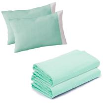 Kit 2 Lençóis Mini Berço e 2 Fronhas Malha 100% Algodão Verde Arrumadinho Enxovais Kit 2 Lençóis Mini Berço e 2 Fronhas Malha 100% Algodão Verde Arrumadinho Enxovais