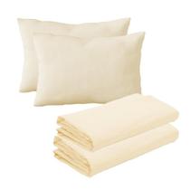 Kit 2 Lençóis Mini Cama e 2 Fronhas Malha 100% Algodão Cru Arrumadinho Enxovais