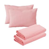 Kit 2 Lençóis Mini Cama e 2 Fronhas Malha 100% Algodão Rosa Arrumadinho Enxovais Kit 2 Lençóis Mini Cama e 2 Fronhas Malha 100% Algodão Rosa Arrumadinho Enxovais