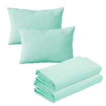 Kit 2 Lençóis Mini Cama e 2 Fronhas Malha 100% Algodão Verde Arrumadinho Enxovais